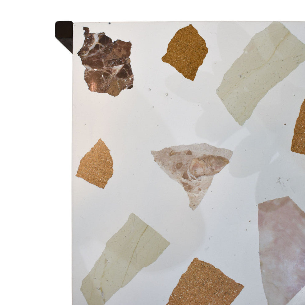 Terrazzo Side Table, White/Black
