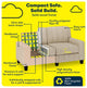 Serta Palisades 61" Track Arm Sofa Loveseat with Removable Covers Beige