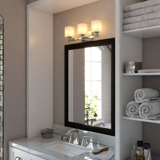 Robey 3-Light Polished Nickel Transitional Bathroom Vanity Fixture White Glass