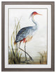 27" X 36" Distressed Wood Toned Frame Gray Heron