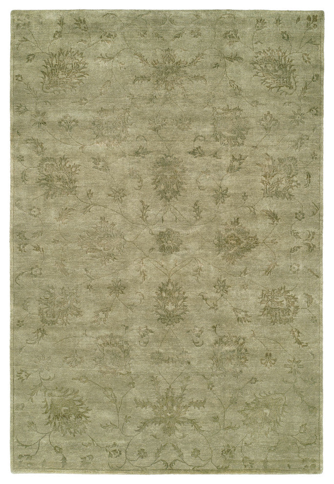 Nirvana Hand-Knotted Runner Rug, Celadon, 2'6"x10'