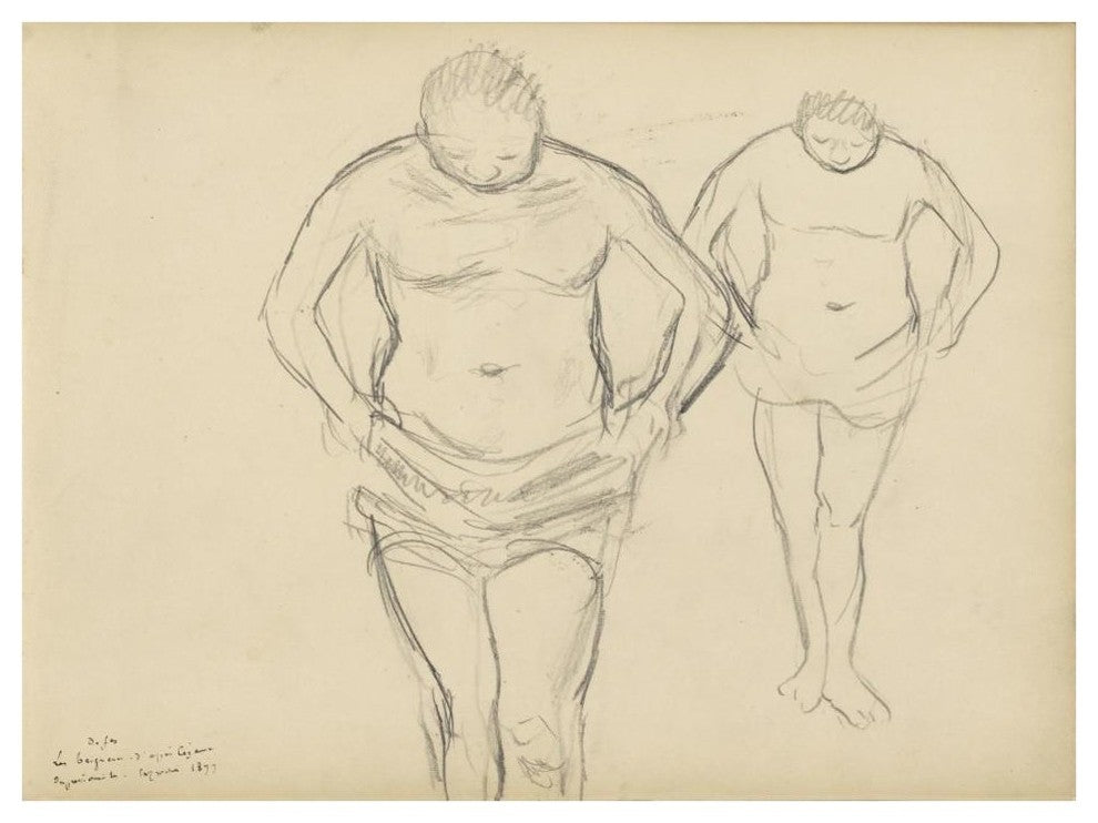 "Copies of Cezanne's Bathers" Digital Paper Print by Edgar Degas, 42"x32"