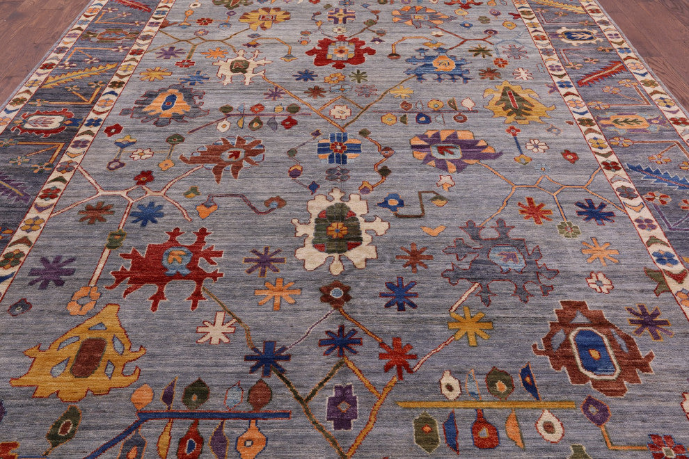 9' 9" X 13' 5" Turkish Oushak Hand Knotted Wool Rug - Q12405