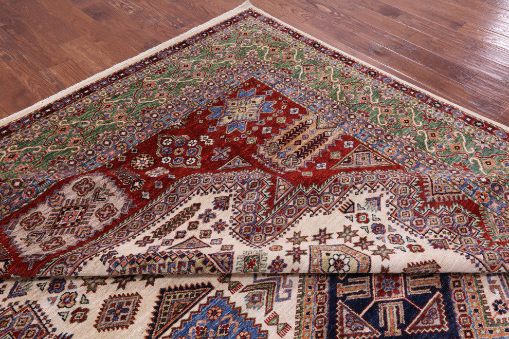 Super Kazak Hand-Knotted Wool Rug 9' 10" X 13' 7" Q10529
