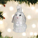 Old World Christmas White Baby Bunny Glass Ornament Rabbit 12623