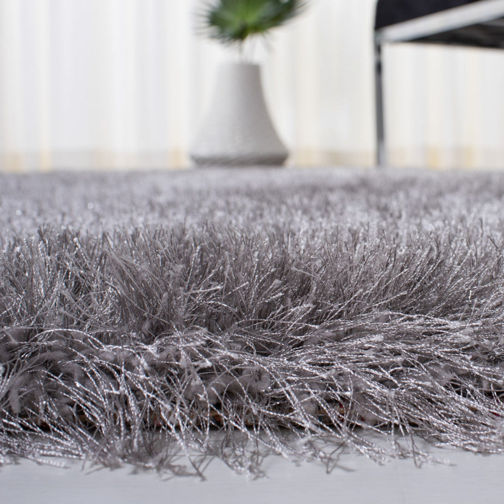 Safavieh Vegas Shag Vgs868F Solid Color, Shag Rug, Gray, 6'7"x6'7" Square