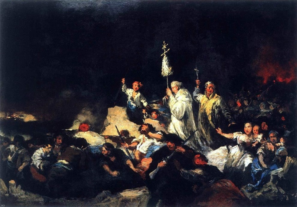 Eugenio Lucas Velazquez The Defence of Saragossa Gallery Wrapped Canvas Print