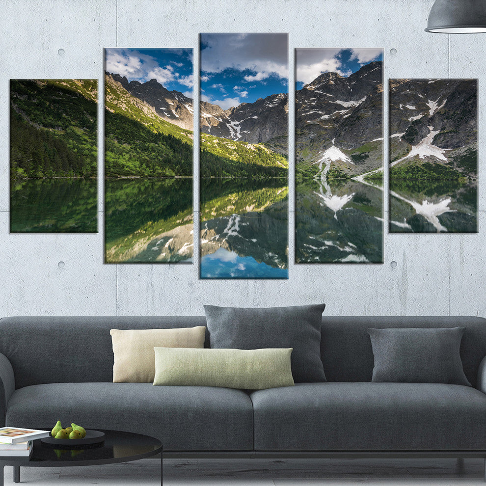 "Reflection of Mountain Peaks" Canvas Print, 5 Panels