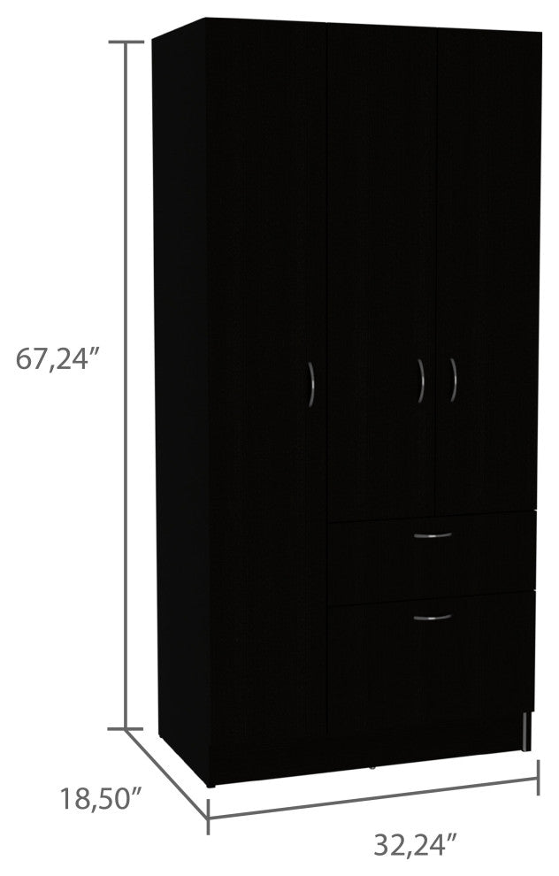 DEPOT E-SHOP Turner 2 Piece Bedroom Set, Armoire and Drawer Dresser