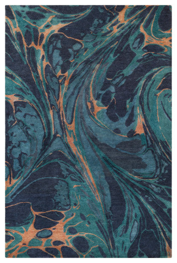 Surya Pisces PIS-1006 2'x3' Rug, Navy/Teal/Emerald/Camel