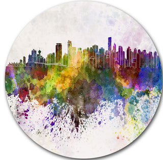 Vancouver Skyline, Cityscape Disc Metal Artwork, 23"
