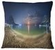 Beach with Lunar Path Seashore Photography Throw Pillow, 16"x16"