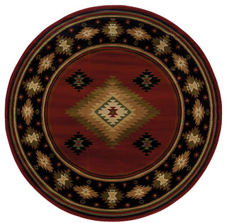 Oriental Weavers Hudson Red/Green Southwest/Lodge Indoor Area Rug 7'8"X10'10"