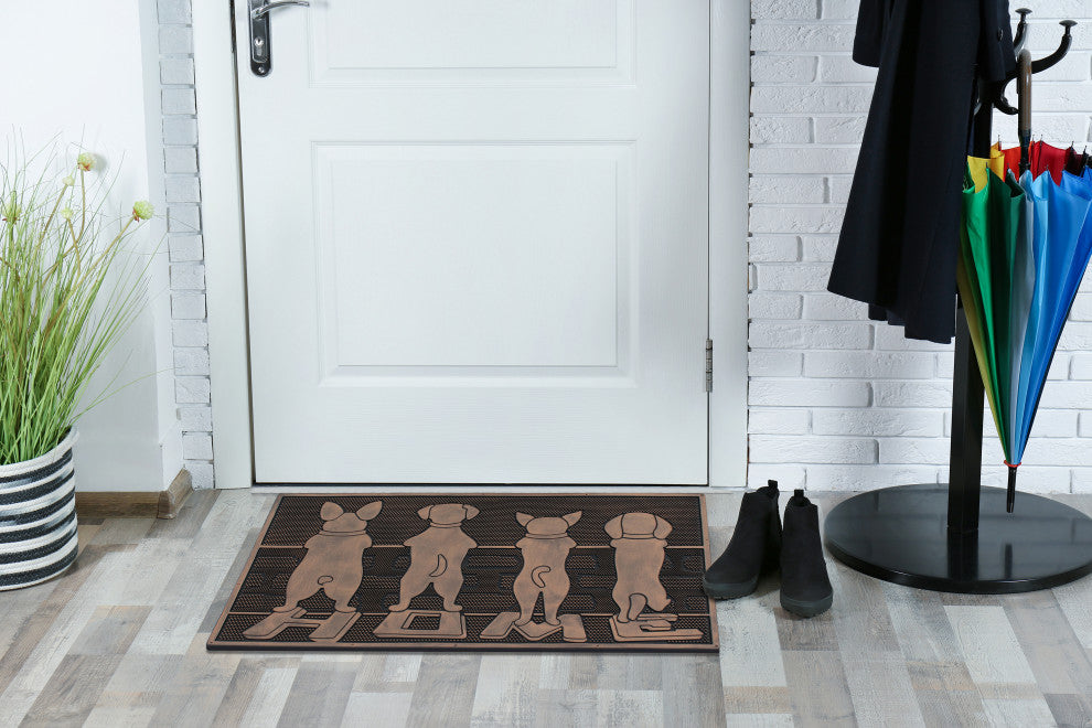 A1HC First Impression Dogs Home Rubber Mat, Beautifully Copper Finished 18"x30"