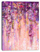 Pink and Violet Flowers Watercolor, Large Floral Canvas Artwork, 28"x60"