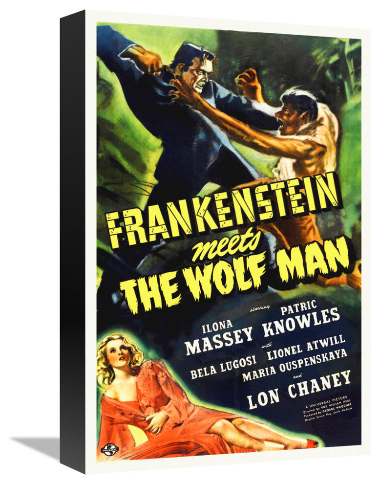 "Frankenstein vs the Wolfman" Canvas by Hollywood Photo Archive, 11x16"