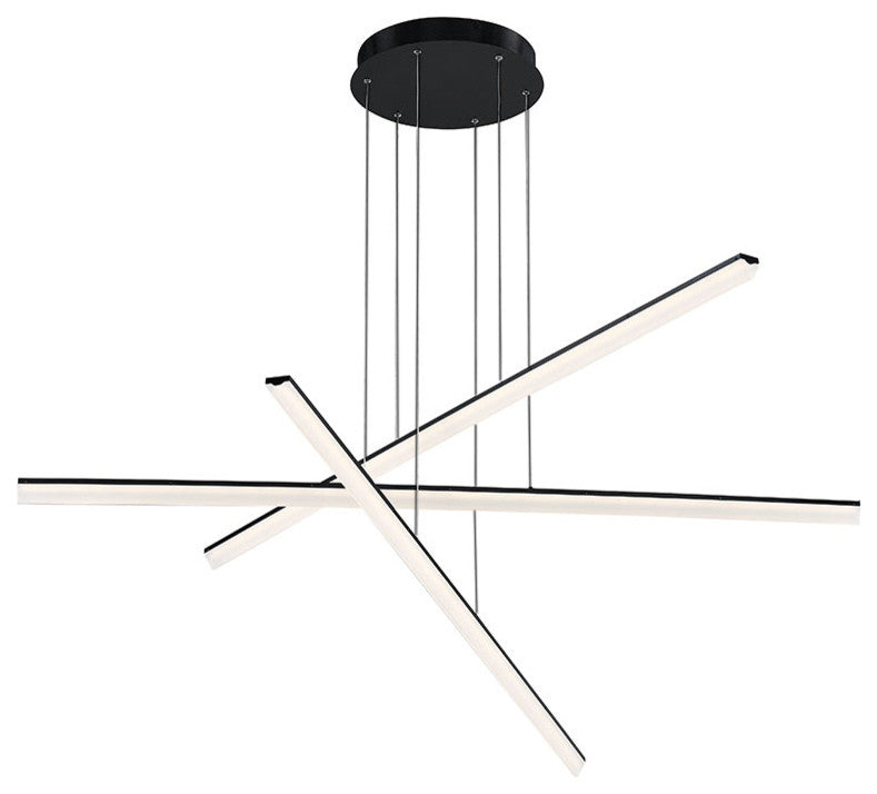 Stack 3 Light LED Linear Pendant 3000K, Brushed Aluminum, Black, 3 Lights