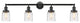 Small Bell 4 Light Bath Vanity Light, Oil Rubbed Bronze, Deco Swirl, Deco Swirl