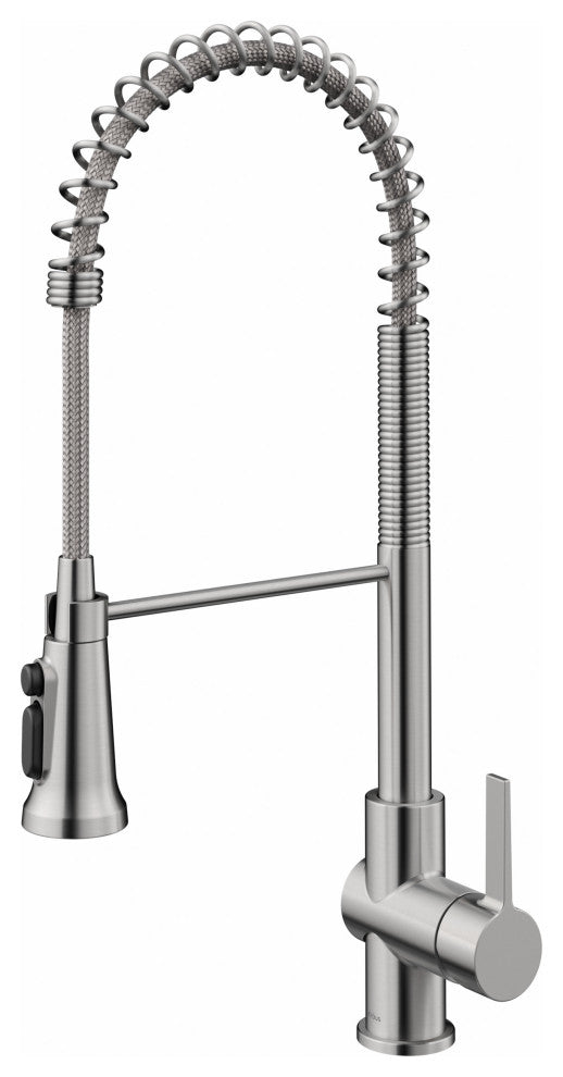 Britt Commercial Style 3-Function Pull-Down 1-Handle 1-Hole Kitchen Faucet, Spot Free Stainless Steel (Filter Kff-1691sfs)