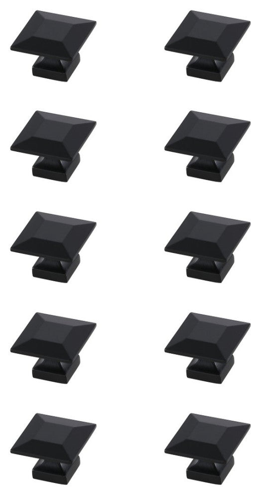 KB2025-MB-10PK Cecil 1.3" Square Knob Multipack, Set of 10, Matte Black