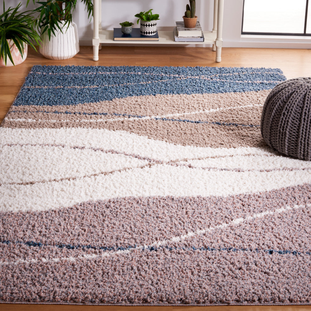 Safavieh Himalaya Collection CLC108E Rug, Taupe/Blue, 5'3" X 7'6"