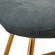 LeisureMod Markley Leather Dining Chair With Gold Legs Set of 4, Peacock Blue