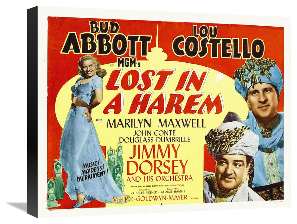"Abbott & Costello - Lost In A Harem" Canvas Giclee, 22"x18"