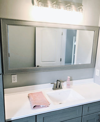 Porter Framed Wall Mirror, Silver, 22"x30"
