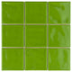 Twist Square Ceramic Mosaic Tile, Green Kiwi
