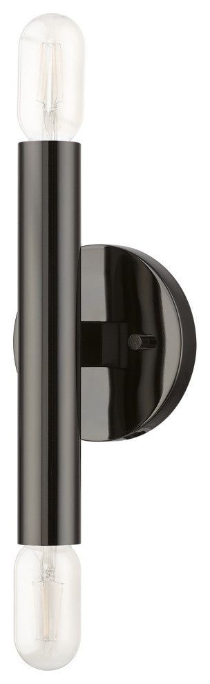 Copenhagen 2 Light Black Chrome ADA Sconce