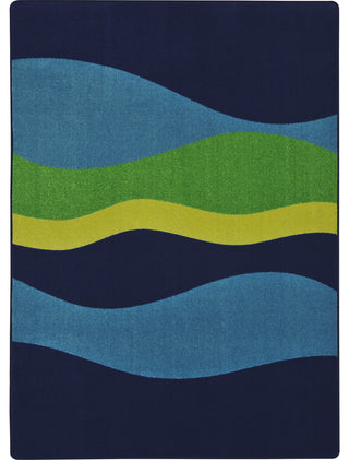 Kid Essentials Rug, Flow, Navy, 5'4"x7'8"