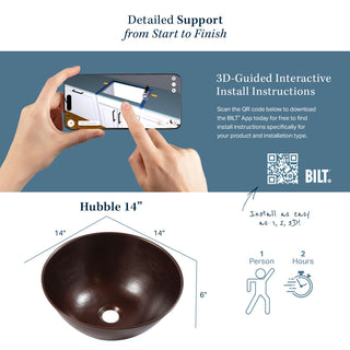 Hubble 14" Vessel Bathroom Sink in Copper