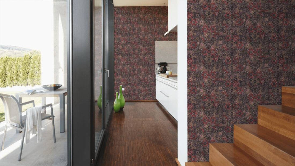 Mosaic Textured Wallpaper Featuring Flower Petals, 373913