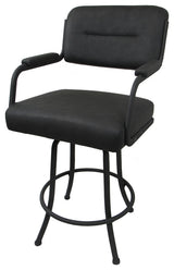 Swivel Counter Metal Bar Stool, Grey Vinyl - Grey, 34"