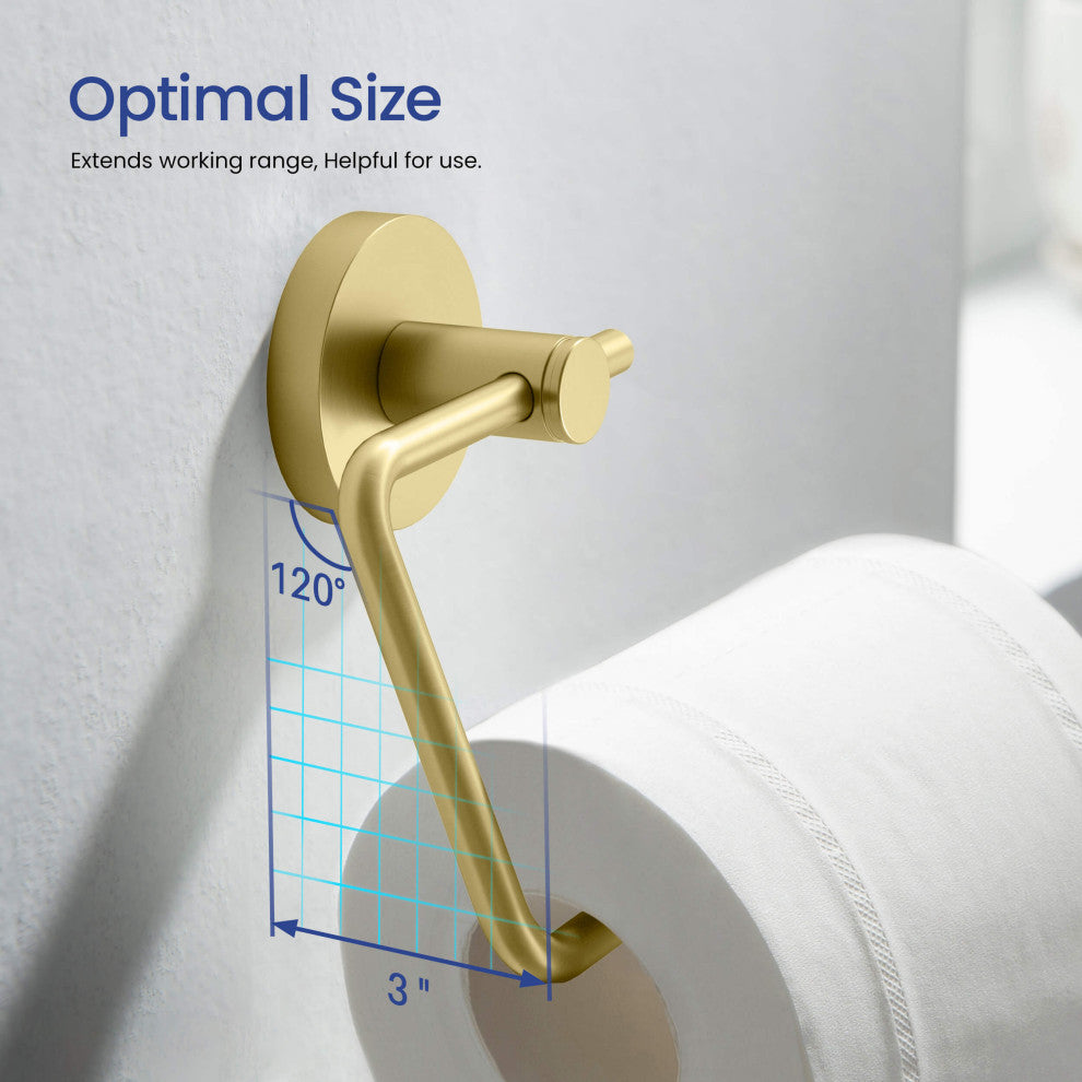 Circular 5-Piece Bathroom Hardware Set, Brushed Gold