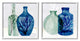 Nautical Vase Still Life Sea Coral and Botanicals,2pc, each 17 x 17