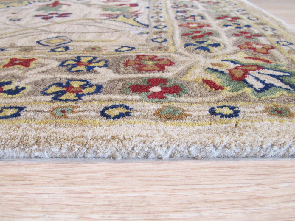 EORC Ivory Hand-Tufted Wool Morris Rug 7'9x9'9