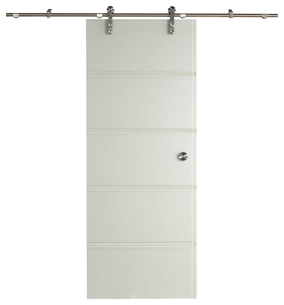 New Vision Contour Glass Barn Door Kit, 36"x80"
