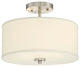 2-Light Semi-Flush Mount, Brushed Nickel