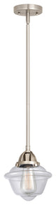 Small Oxford Mini Pendant, Brushed Satin Nickel, Clear, Clear