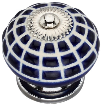 Ceramic Knob, 1-4/7'', Decorative Knob, Blue Drawer Cabinet Knob, 10-Pcs
