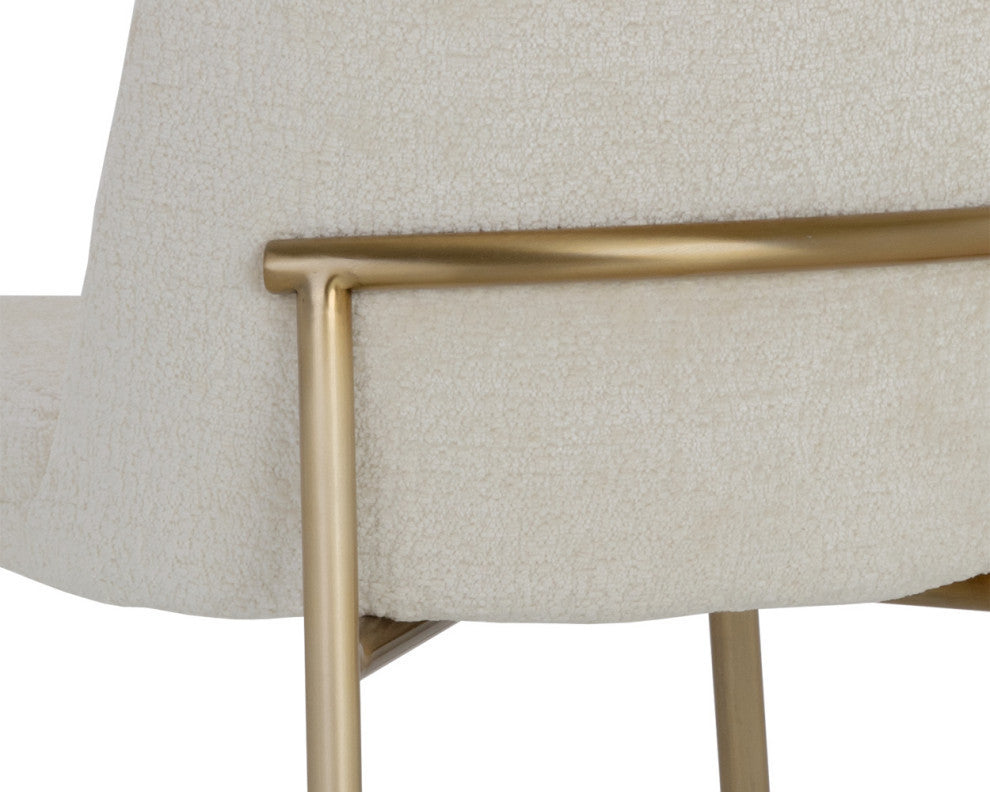 Zeke Counter Stool Antique Brass Bergen Ivory