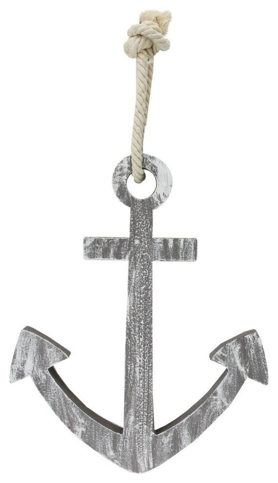 12" Gray Cape Cod Inspired Wall Hanging Anchor