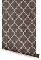 Moroccan Peel and Stick Vinyl Wallpaper, Chocolate Brown, 24"x108"