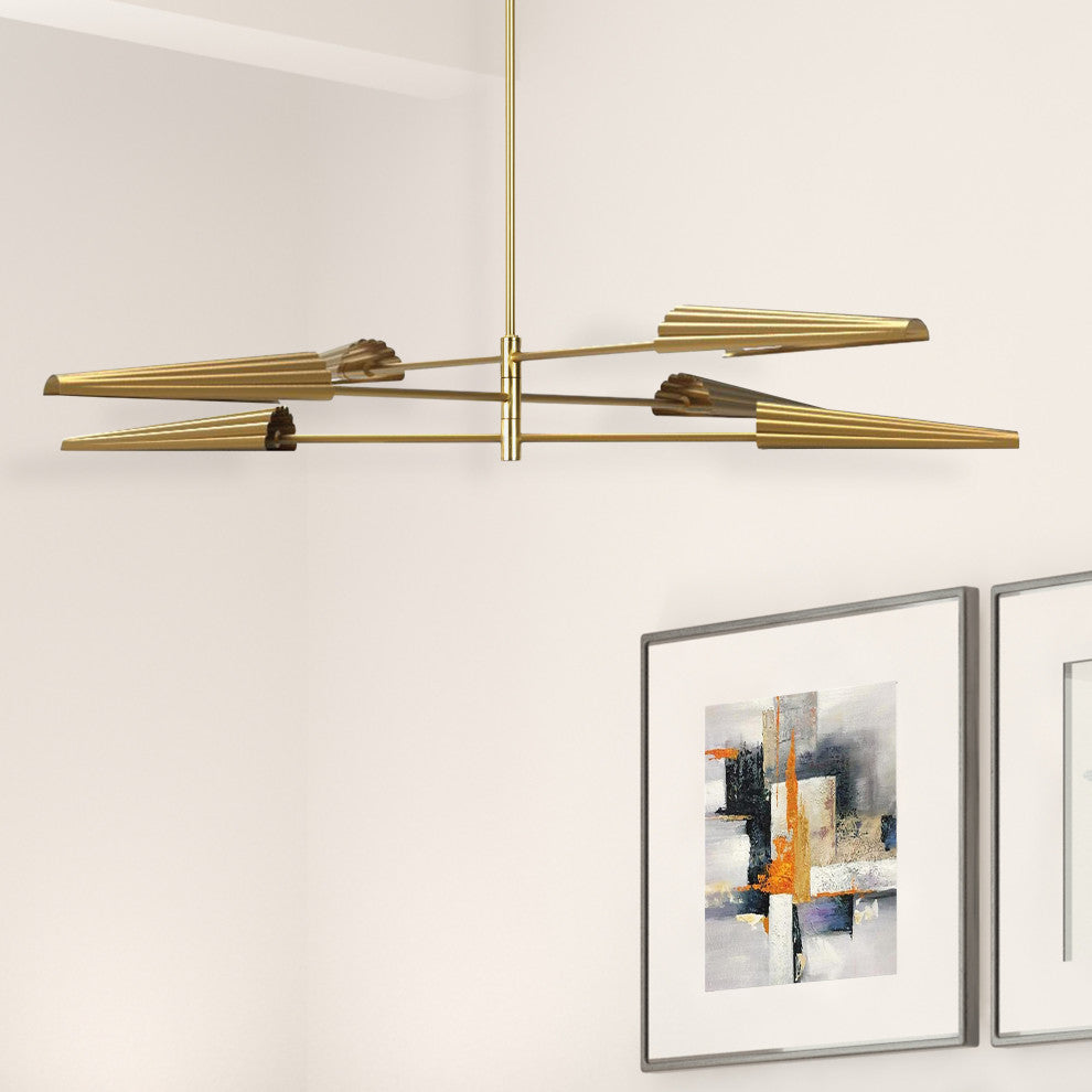 Cassie Contemporary 6 Light Aged Brass Metal Chandelier