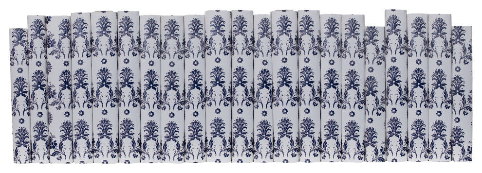 Decorative Books - Paisley Damask Paper Wrapped - Purple Books By The Foot
