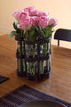 6 Wide Tube Hinged Vases, Black