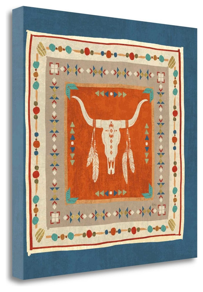 "Southwest At Heart Tile I" By Veronique Charron, Giclee on Gallery Wrap Canvas