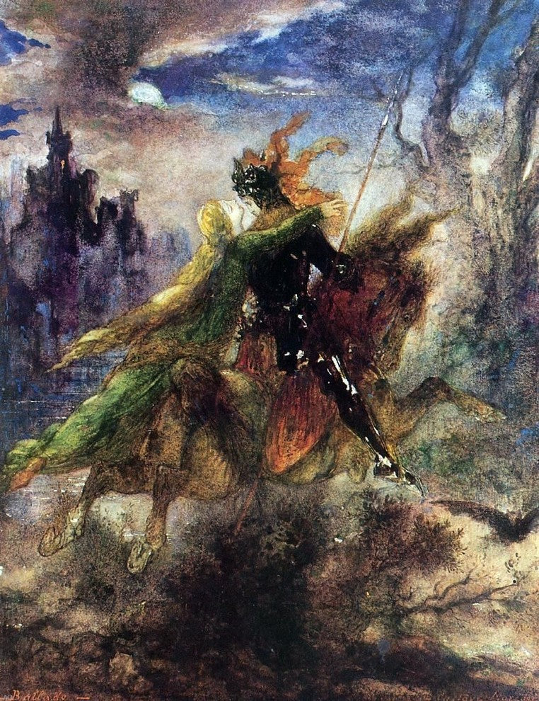 Gustave Moreau The Ballad, Gallery Wrapped Canvas Print, 21"x28"