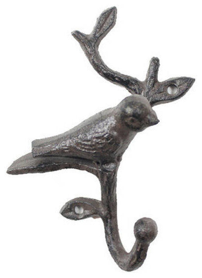 Cast Iron Decorative Bird Hook 6'' - Door Decor - Home Wall Hook